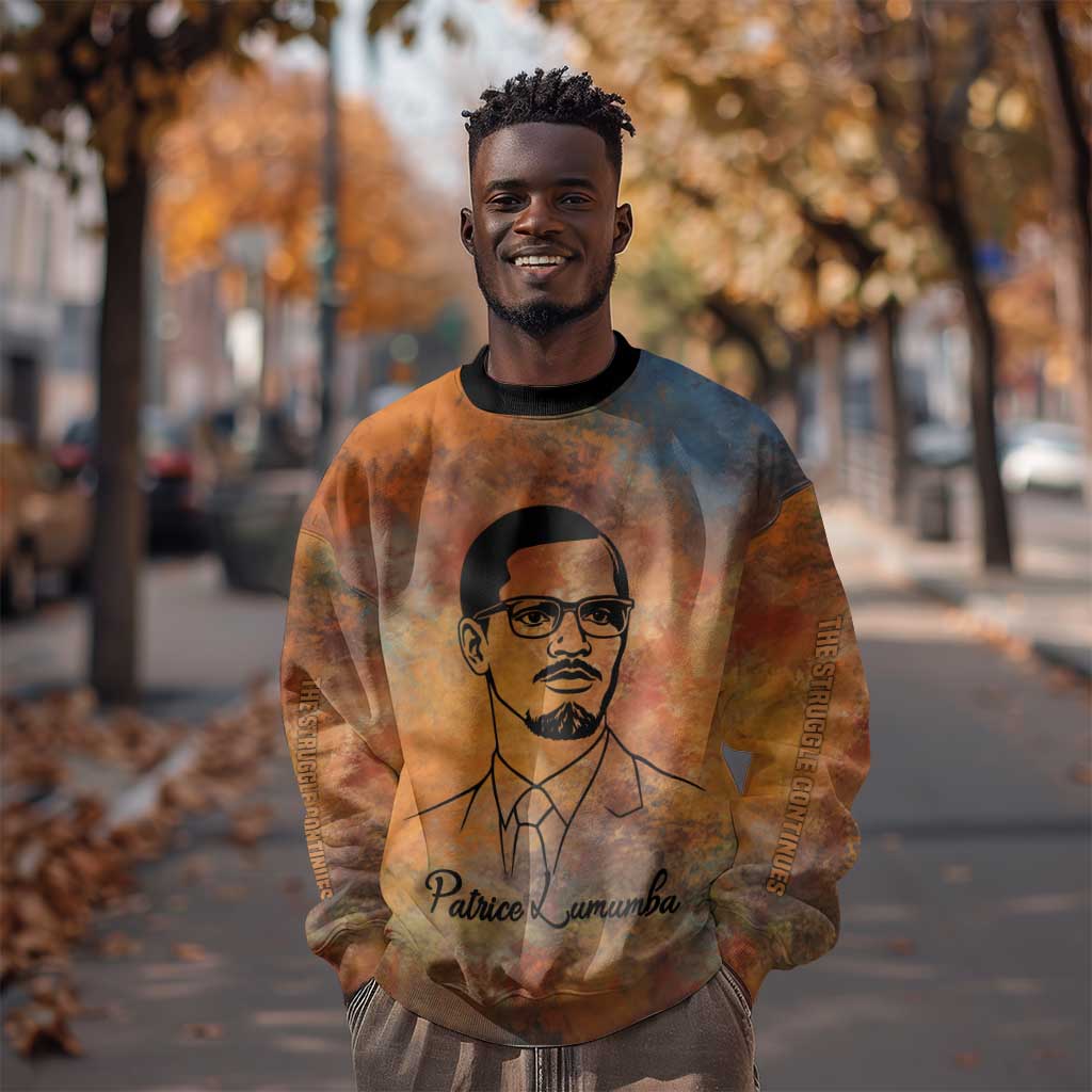 Patrice Lumumba Sweatshirt with Line Art Portrait and Truth Cannot Be Killed Inspirational Quote - Wonder Print Shop