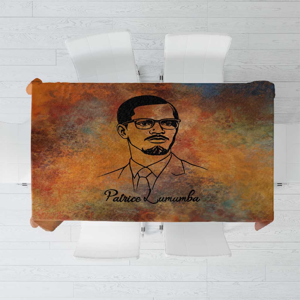 Patrice Lumumba Tablecloth with Line Art Portrait and Truth Cannot Be Killed Inspirational Quote - Wonder Print Shop