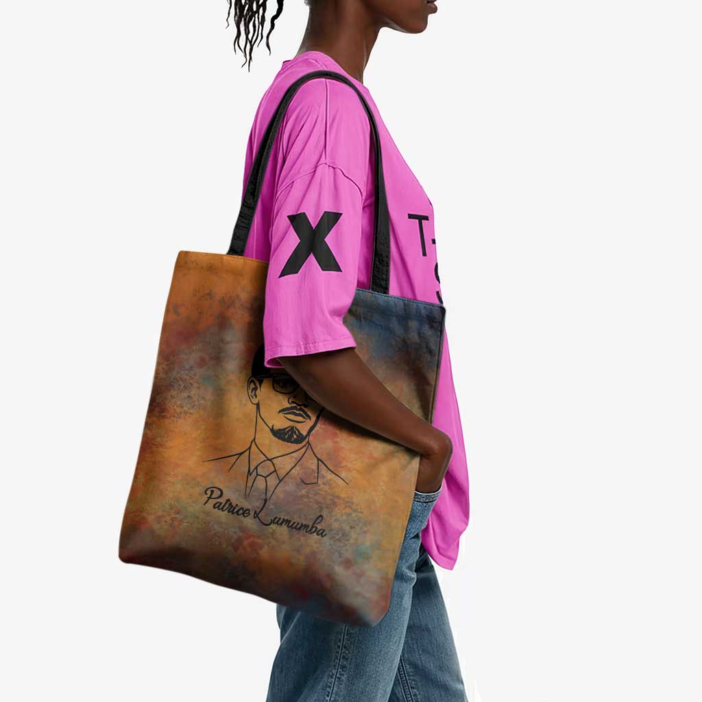Patrice Lumumba Tote Bag with Line Art Portrait and Truth Cannot Be Killed Inspirational Quote - Wonder Print Shop
