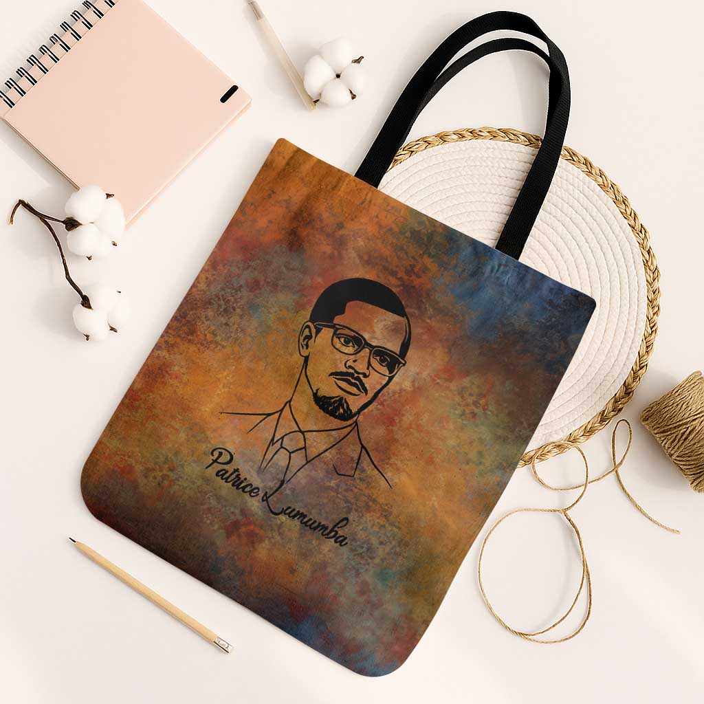 Patrice Lumumba Tote Bag with Line Art Portrait and Truth Cannot Be Killed Inspirational Quote - Wonder Print Shop