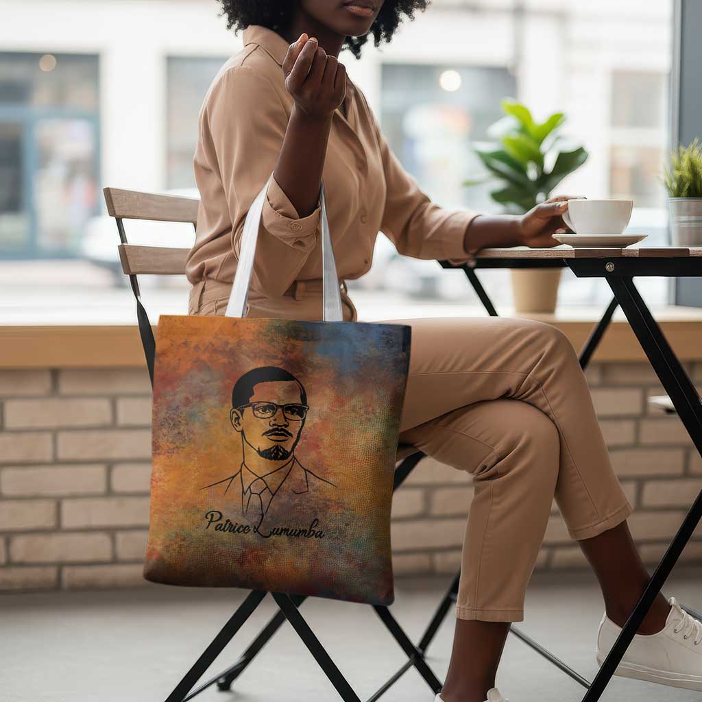 Patrice Lumumba Tote Bag with Line Art Portrait and Truth Cannot Be Killed Inspirational Quote - Wonder Print Shop