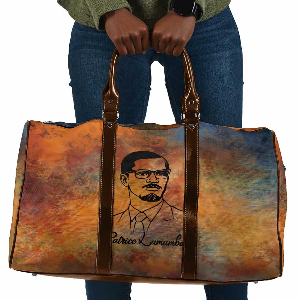 Patrice Lumumba Travel Bag with Line Art Portrait and Truth Cannot Be Killed Inspirational Quote - Wonder Print Shop