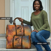 Patrice Lumumba Travel Bag with Line Art Portrait and Truth Cannot Be Killed Inspirational Quote - Wonder Print Shop