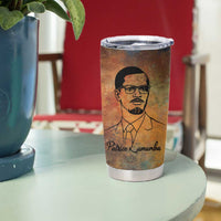 Patrice Lumumba Tumbler Cup with Line Art Portrait and Truth Cannot Be Killed Inspirational Quote - Wonder Print Shop