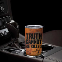 Patrice Lumumba Tumbler Cup with Line Art Portrait and Truth Cannot Be Killed Inspirational Quote - Wonder Print Shop