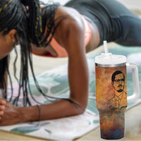 Patrice Lumumba Tumbler With Handle with Line Art Portrait and Truth Cannot Be Killed Inspirational Quote - Wonder Print Shop