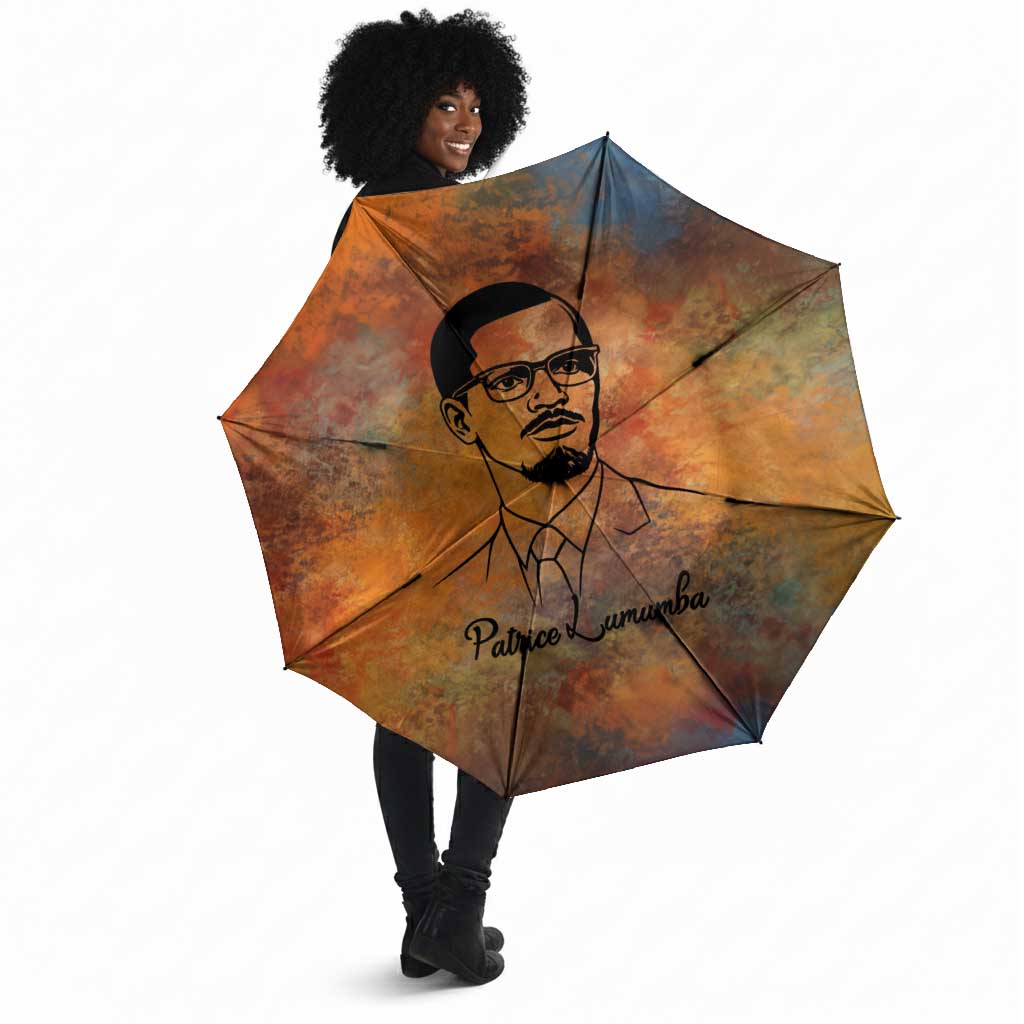 Patrice Lumumba Umbrella with Line Art Portrait and Truth Cannot Be Killed Inspirational Quote - Wonder Print Shop