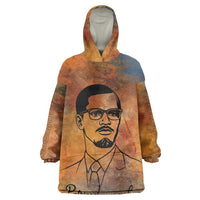 Patrice Lumumba Wearable Blanket Hoodie with Line Art Portrait and Truth Cannot Be Killed Inspirational Quote - Wonder Print Shop