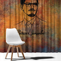 Patrice Lumumba Window Curtain with Line Art Portrait and Truth Cannot Be Killed Inspirational Quote - Wonder Print Shop