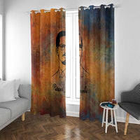 Patrice Lumumba Window Curtain with Line Art Portrait and Truth Cannot Be Killed Inspirational Quote - Wonder Print Shop