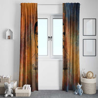 Patrice Lumumba Window Curtain with Line Art Portrait and Truth Cannot Be Killed Inspirational Quote - Wonder Print Shop