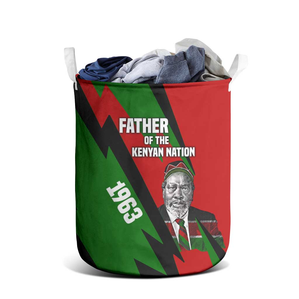 Jomo Kenyatta Laundry Basket Patriotic Colors Design and Father of the Kenyan Nation Tribute - Wonder Print Shop