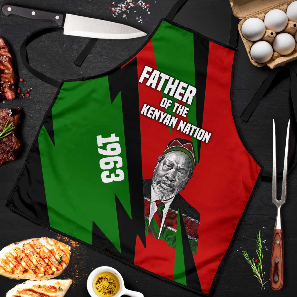 Jomo Kenyatta Apron Patriotic Colors Design and Father of the Kenyan Nation Tribute - Wonder Print Shop