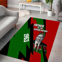 Jomo Kenyatta Area Rug Patriotic Colors Design and Father of the Kenyan Nation Tribute - Wonder Print Shop