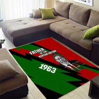 Jomo Kenyatta Area Rug Patriotic Colors Design and Father of the Kenyan Nation Tribute - Wonder Print Shop