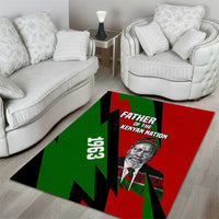 Jomo Kenyatta Area Rug Patriotic Colors Design and Father of the Kenyan Nation Tribute - Wonder Print Shop