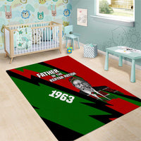 Jomo Kenyatta Area Rug Patriotic Colors Design and Father of the Kenyan Nation Tribute - Wonder Print Shop