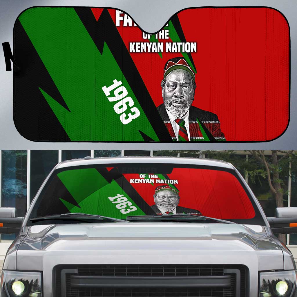 Jomo Kenyatta Auto Sun Shade Patriotic Colors Design and Father of the Kenyan Nation Tribute - Wonder Print Shop