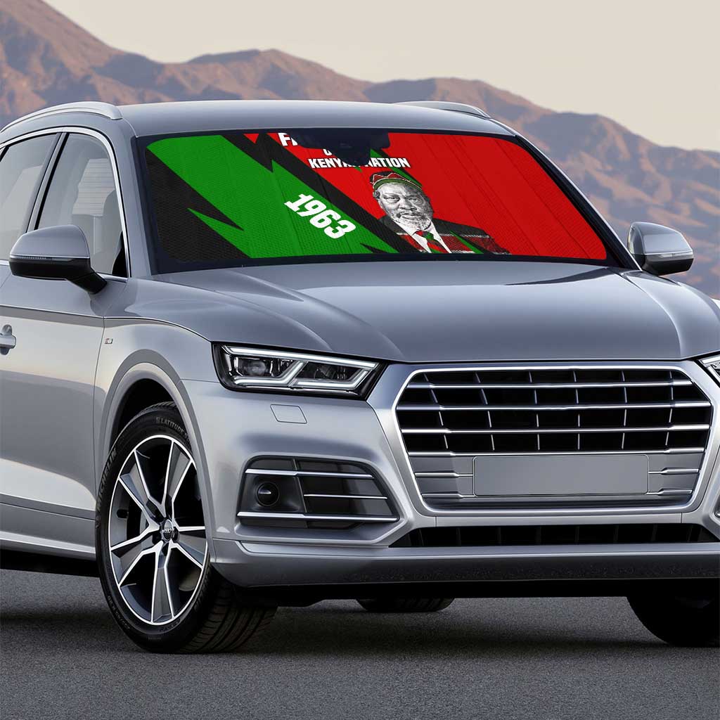 Jomo Kenyatta Auto Sun Shade Patriotic Colors Design and Father of the Kenyan Nation Tribute - Wonder Print Shop