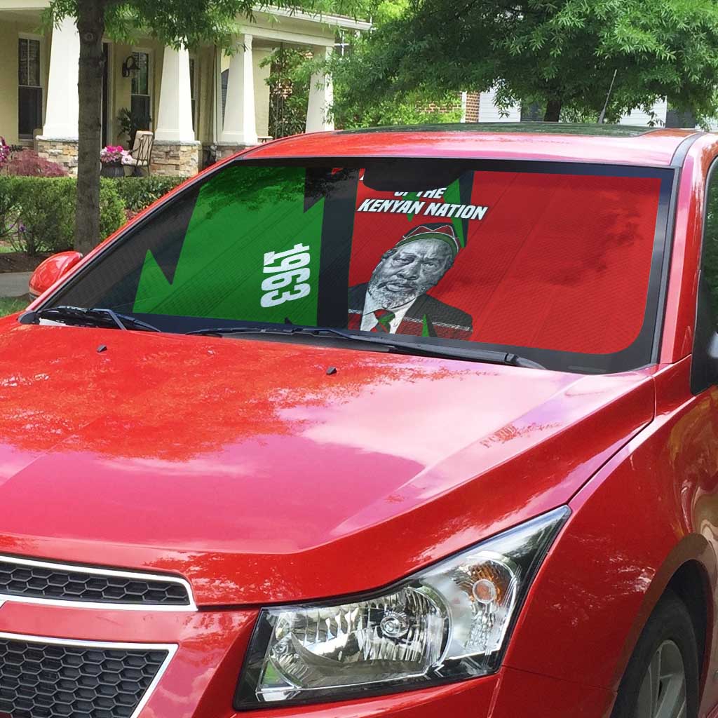 Jomo Kenyatta Auto Sun Shade Patriotic Colors Design and Father of the Kenyan Nation Tribute - Wonder Print Shop