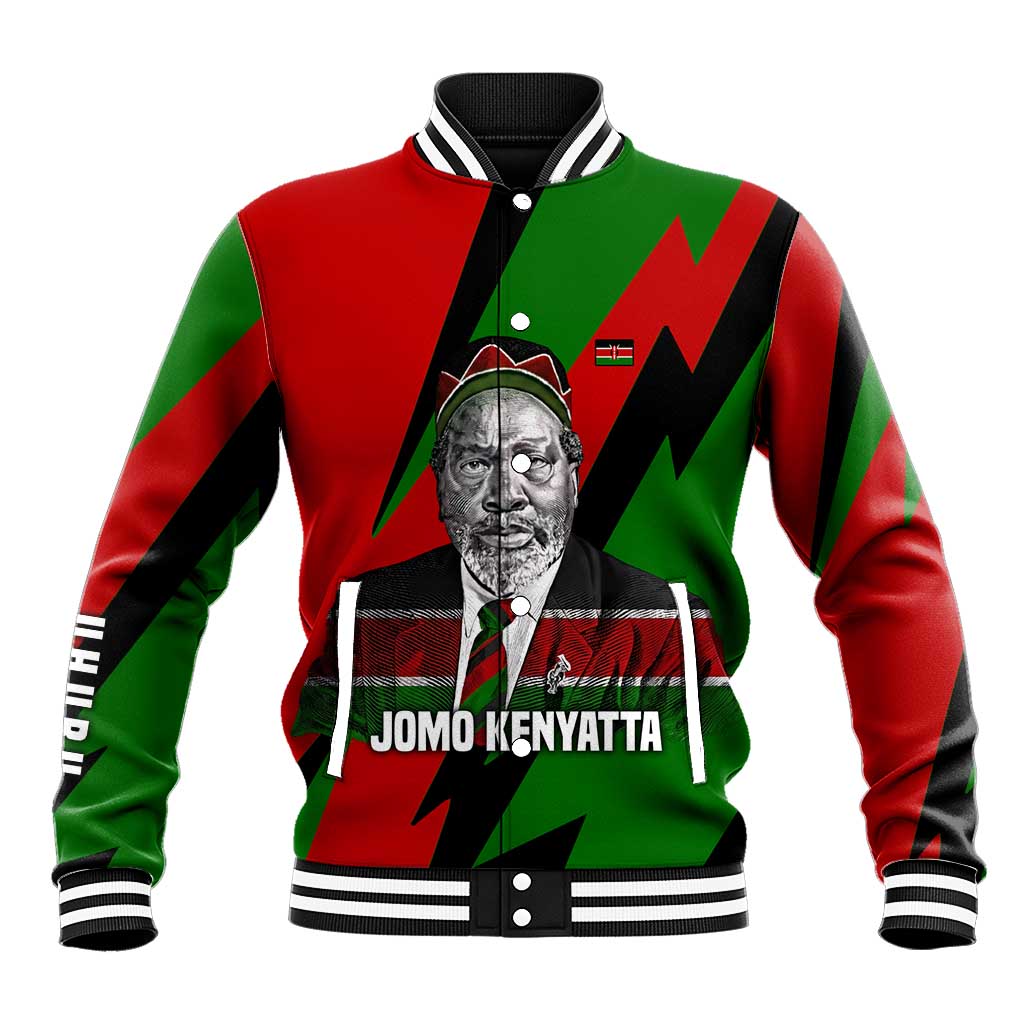 Jomo Kenyatta Baseball Jacket Patriotic Colors Design and Father of the Kenyan Nation Tribute - Wonder Print Shop