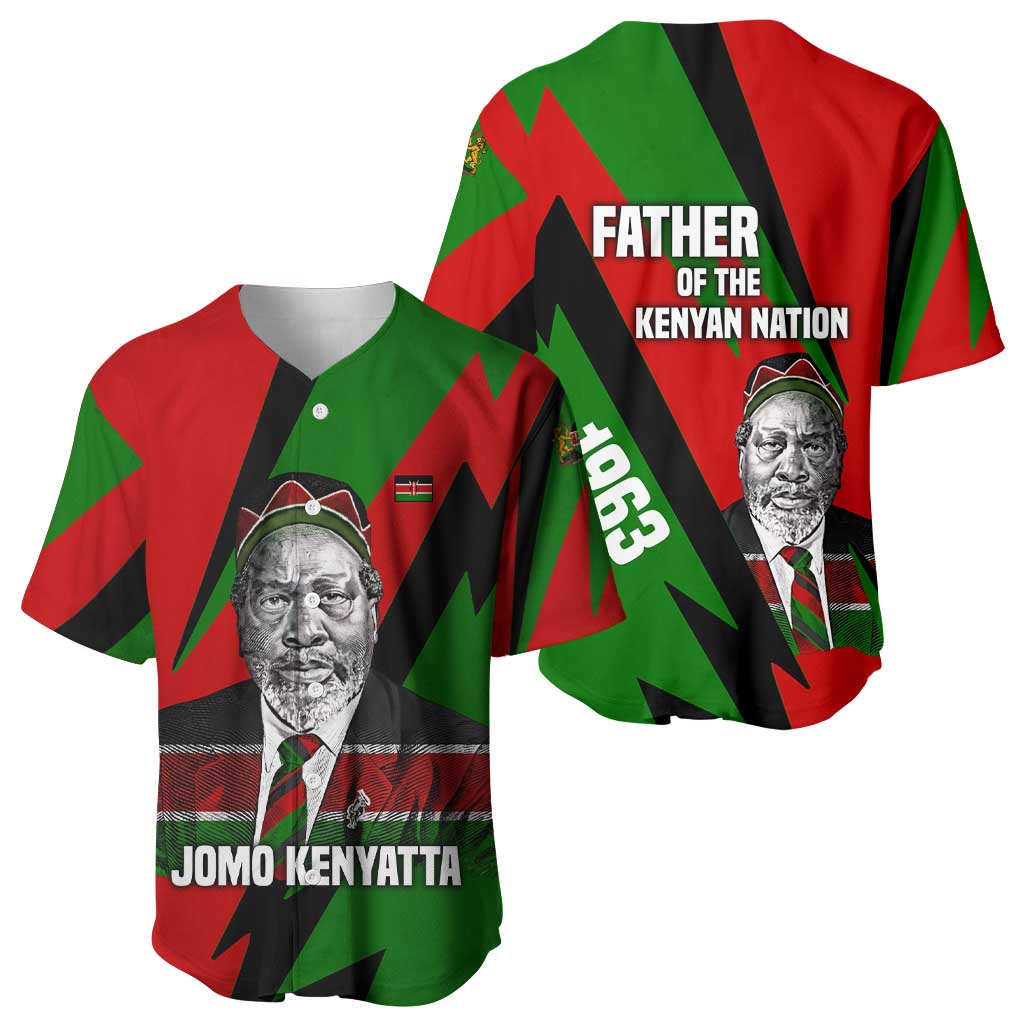 Jomo Kenyatta Baseball Jersey Patriotic Colors Design and Father of the Kenyan Nation Tribute - Wonder Print Shop