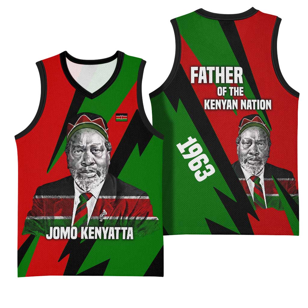 Jomo Kenyatta Basketball Jersey Patriotic Colors Design and Father of the Kenyan Nation Tribute - Wonder Print Shop