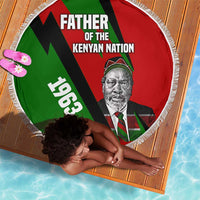 Jomo Kenyatta Beach Blanket Patriotic Colors Design and Father of the Kenyan Nation Tribute - Wonder Print Shop