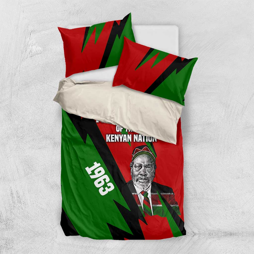 Jomo Kenyatta Bedding Set Patriotic Colors Design and Father of the Kenyan Nation Tribute - Wonder Print Shop