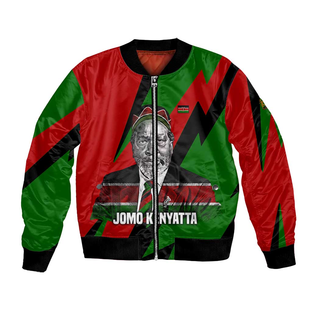 Jomo Kenyatta Bomber Jacket Patriotic Colors Design and Father of the Kenyan Nation Tribute - Wonder Print Shop