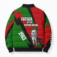 Jomo Kenyatta Bomber Puffer Jacket Patriotic Colors Design and Father of the Kenyan Nation Tribute - Wonder Print Shop