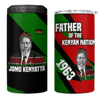 Jomo Kenyatta 4 in 1 Can Cooler Tumbler Patriotic Colors Design and Father of the Kenyan Nation Tribute - Wonder Print Shop