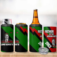 Jomo Kenyatta 4 in 1 Can Cooler Tumbler Patriotic Colors Design and Father of the Kenyan Nation Tribute - Wonder Print Shop