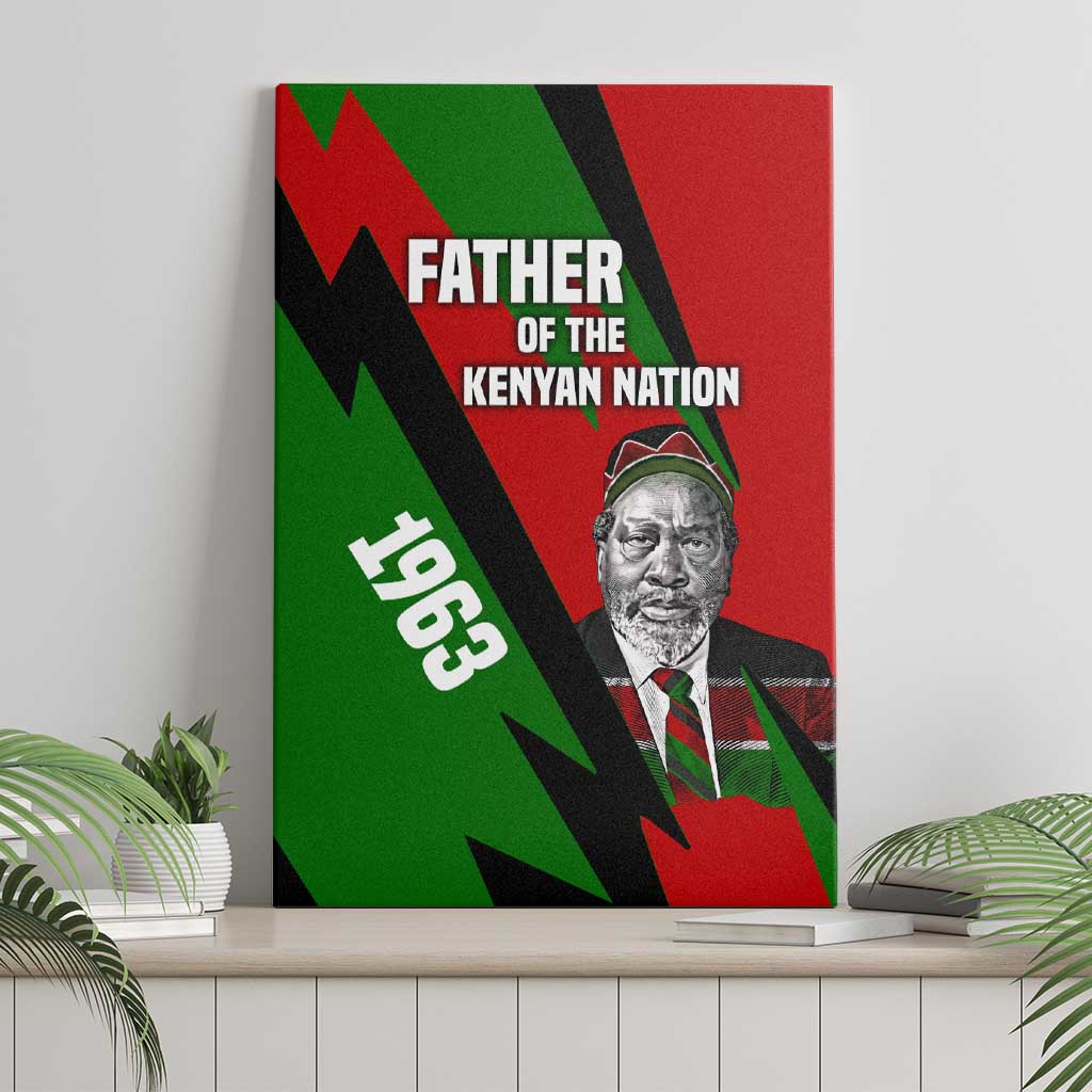 Jomo Kenyatta Canvas Wall Art Patriotic Colors Design and Father of the Kenyan Nation Tribute - Wonder Print Shop