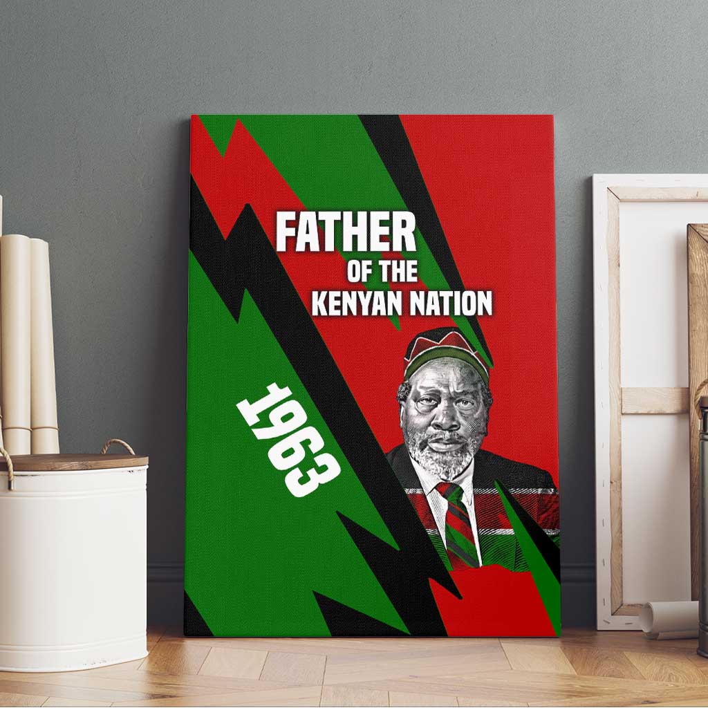 Jomo Kenyatta Canvas Wall Art Patriotic Colors Design and Father of the Kenyan Nation Tribute - Wonder Print Shop