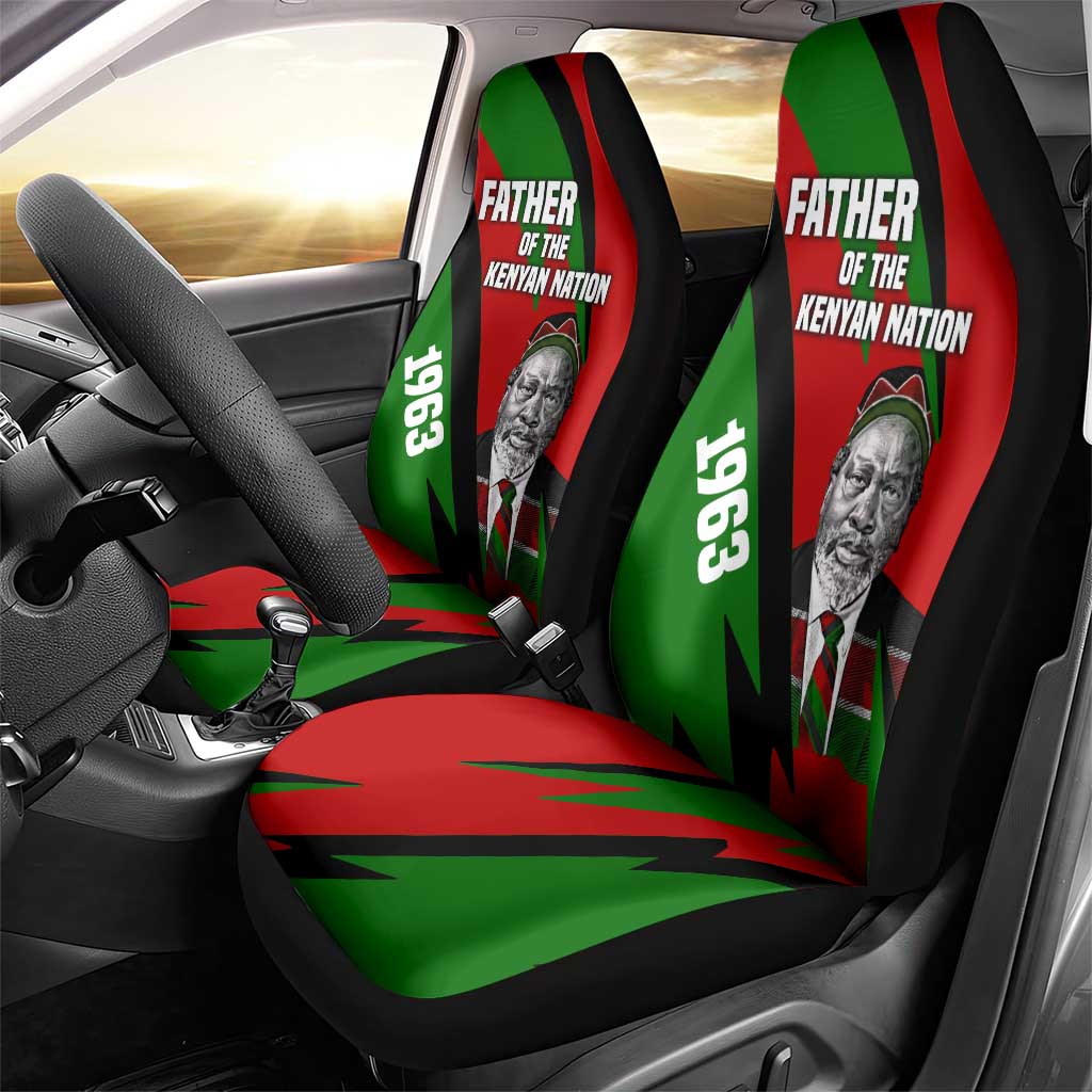 Jomo Kenyatta Car Seat Cover Patriotic Colors Design and Father of the Kenyan Nation Tribute - Wonder Print Shop
