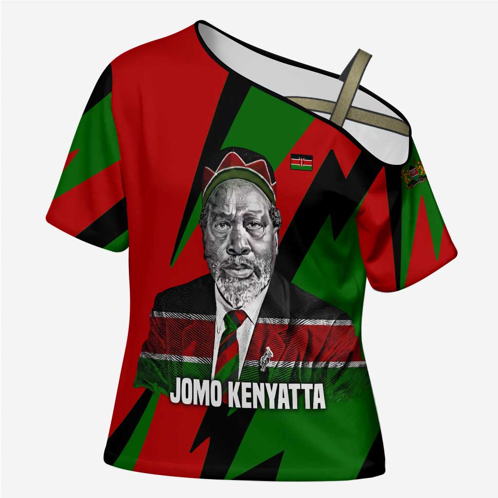 Jomo Kenyatta Cross Shoulder Shirt Patriotic Colors Design and Father of the Kenyan Nation Tribute - Wonder Print Shop