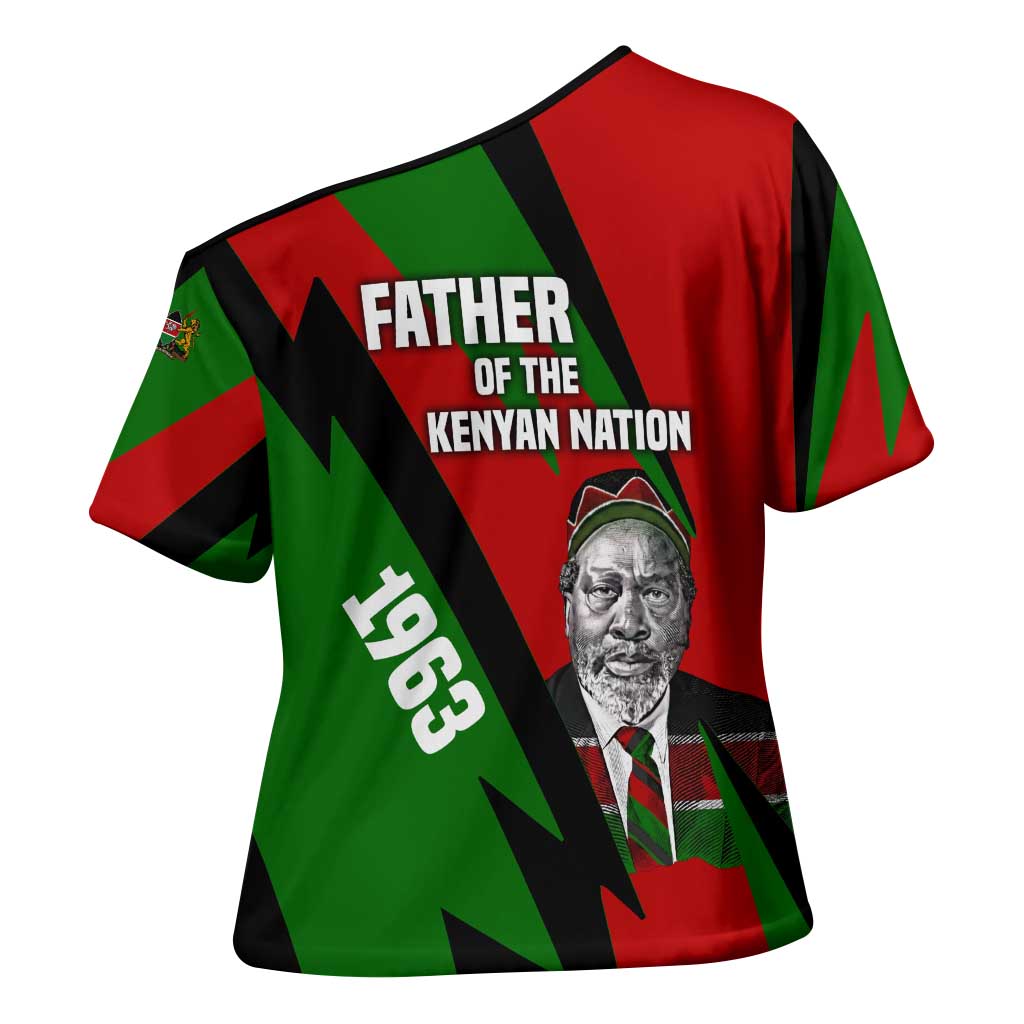 Jomo Kenyatta Cross Shoulder Shirt Patriotic Colors Design and Father of the Kenyan Nation Tribute - Wonder Print Shop