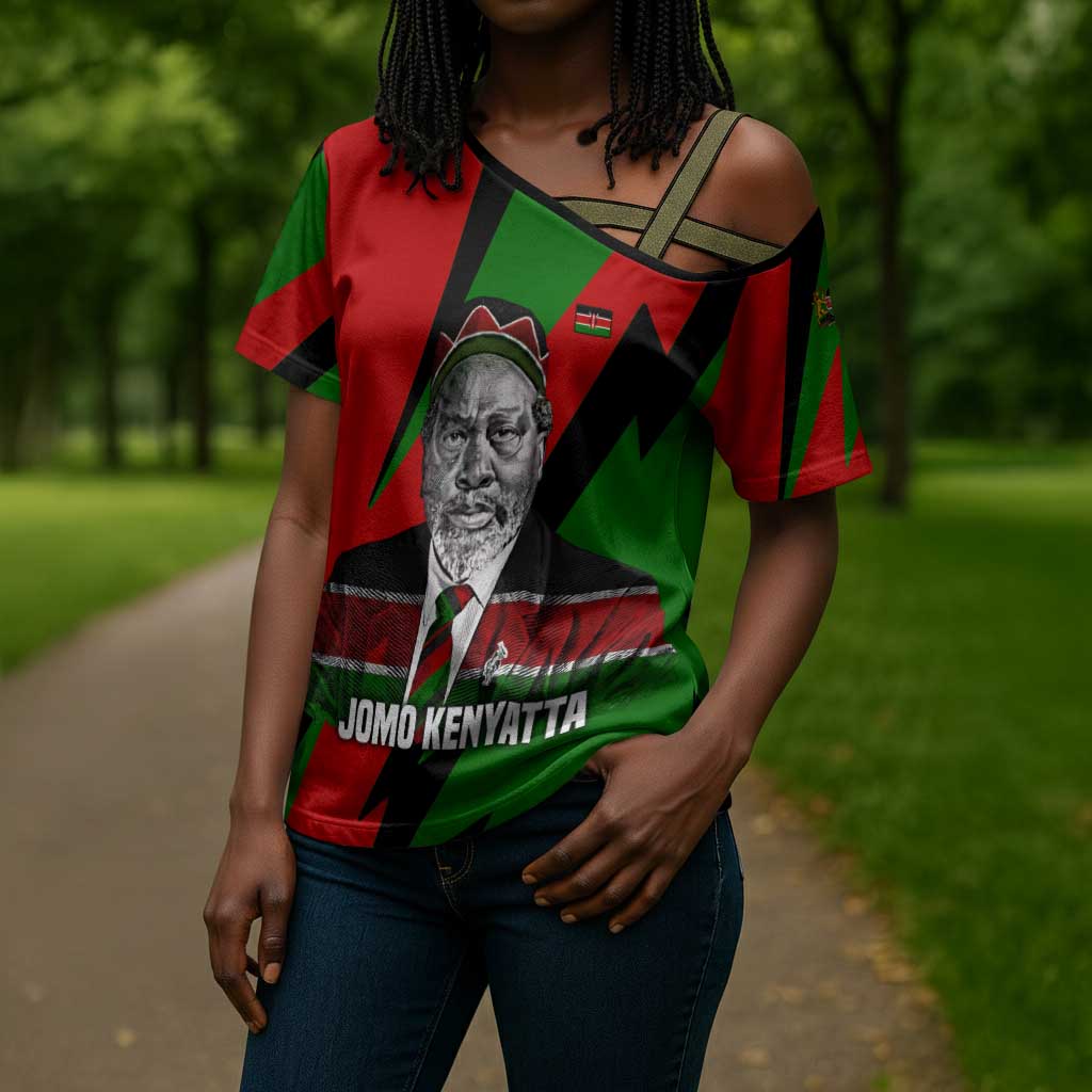 Jomo Kenyatta Cross Shoulder Shirt Patriotic Colors Design and Father of the Kenyan Nation Tribute - Wonder Print Shop