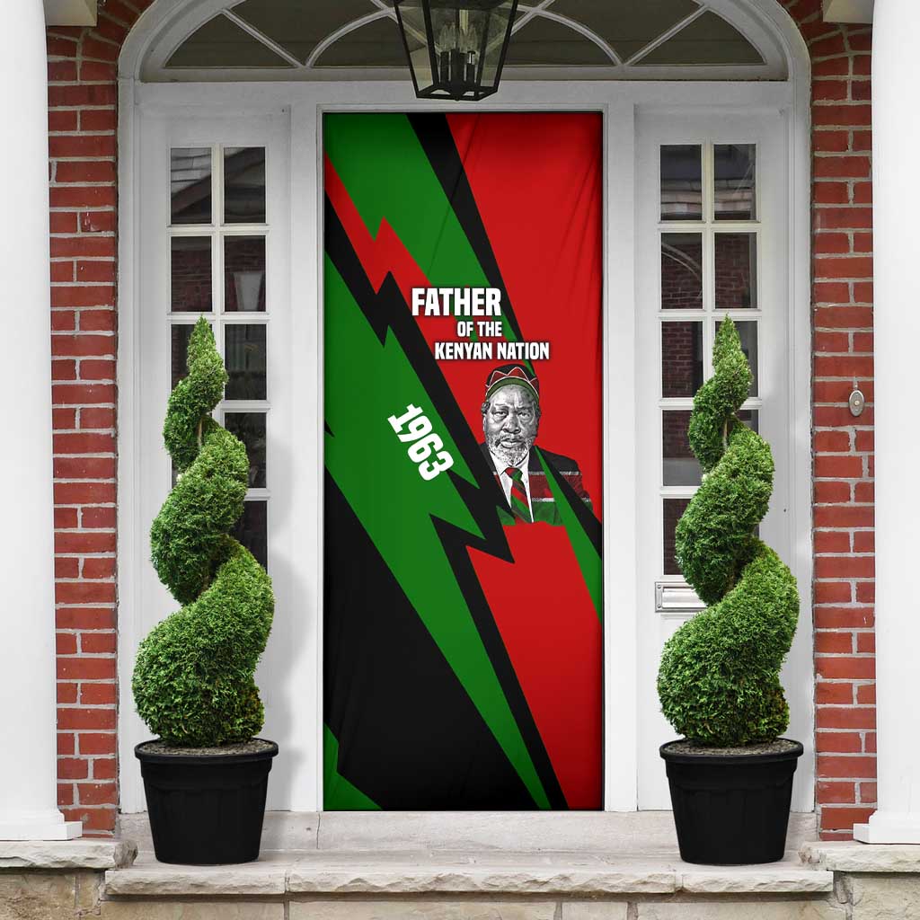 Jomo Kenyatta Door Cover Patriotic Colors Design and Father of the Kenyan Nation Tribute - Wonder Print Shop