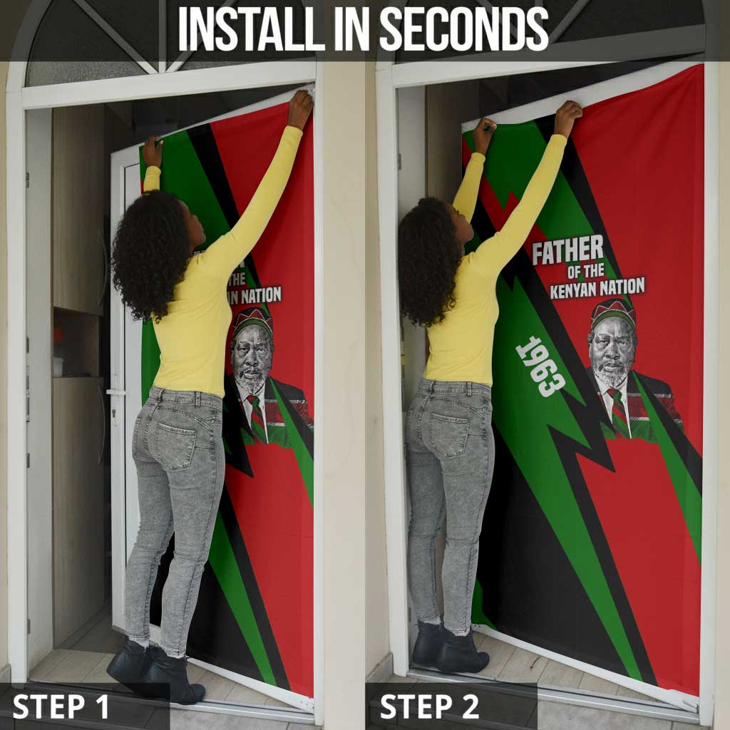 Jomo Kenyatta Door Cover Patriotic Colors Design and Father of the Kenyan Nation Tribute - Wonder Print Shop