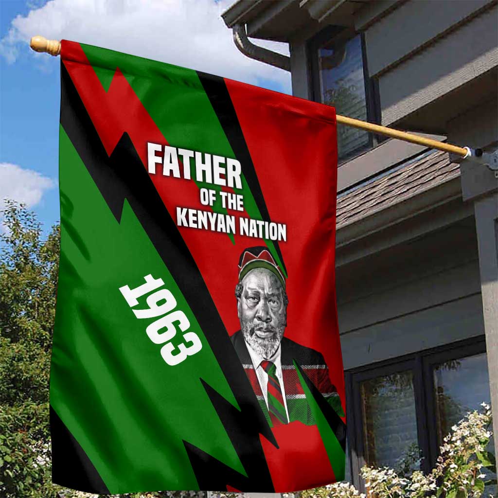 Jomo Kenyatta Garden Flag Patriotic Colors Design and Father of the Kenyan Nation Tribute - Wonder Print Shop