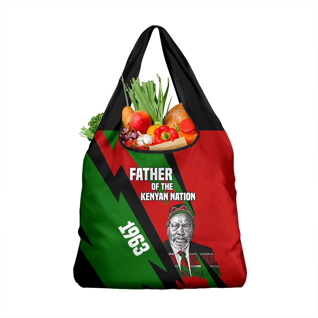 Jomo Kenyatta Grocery Bag Patriotic Colors Design and Father of the Kenyan Nation Tribute - Wonder Print Shop