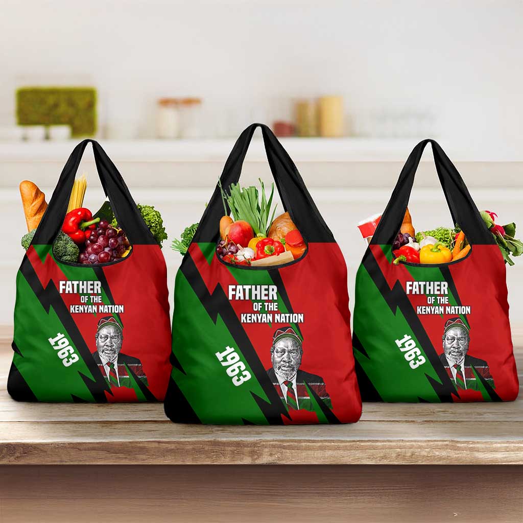 Jomo Kenyatta Grocery Bag Patriotic Colors Design and Father of the Kenyan Nation Tribute - Wonder Print Shop