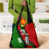 Jomo Kenyatta Grocery Bag Patriotic Colors Design and Father of the Kenyan Nation Tribute - Wonder Print Shop
