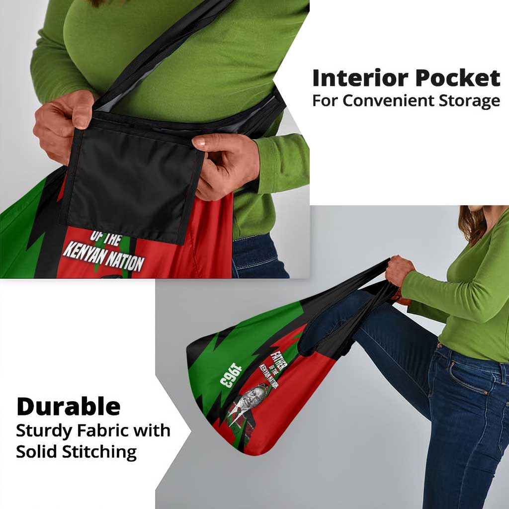 Jomo Kenyatta Grocery Bag Patriotic Colors Design and Father of the Kenyan Nation Tribute - Wonder Print Shop