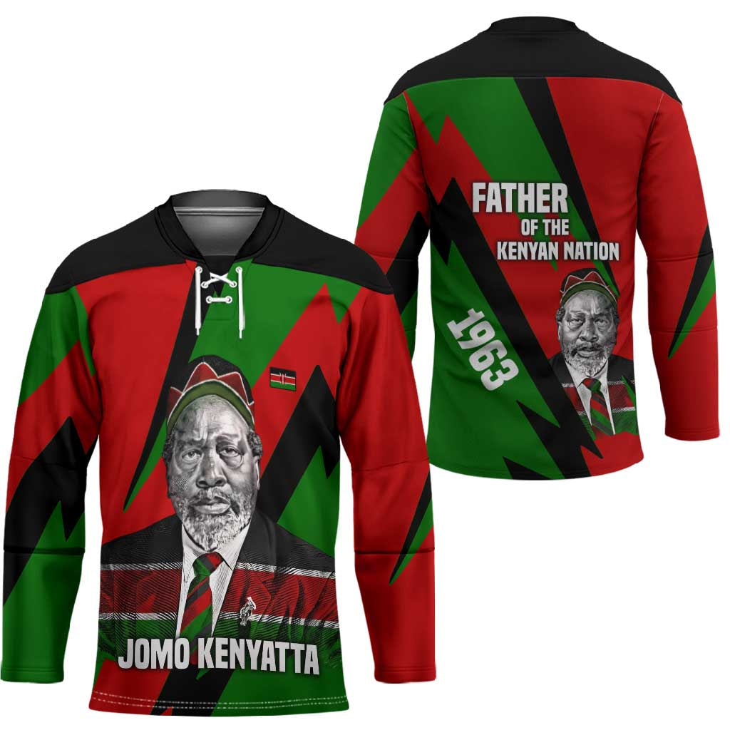 Jomo Kenyatta Hockey Jersey Patriotic Colors Design and Father of the Kenyan Nation Tribute - Wonder Print Shop