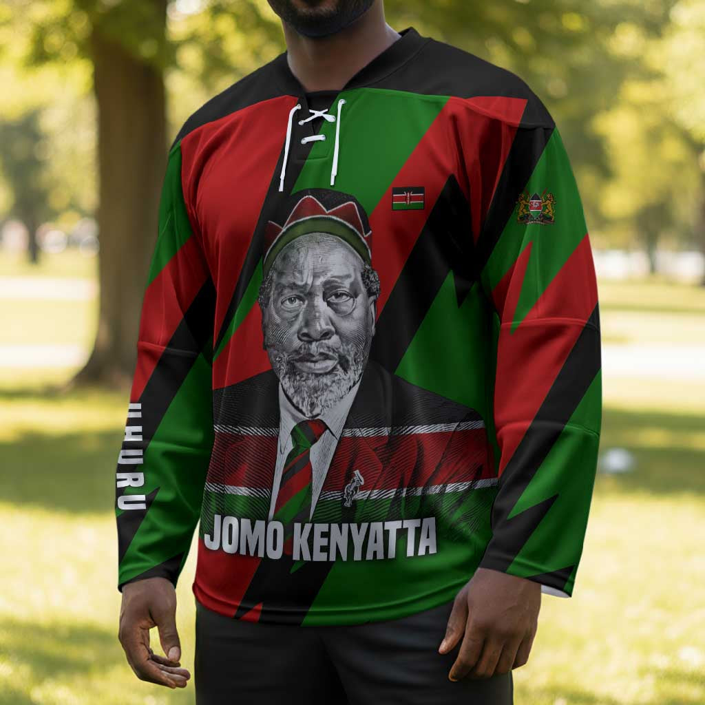 Jomo Kenyatta Hockey Jersey Patriotic Colors Design and Father of the Kenyan Nation Tribute - Wonder Print Shop