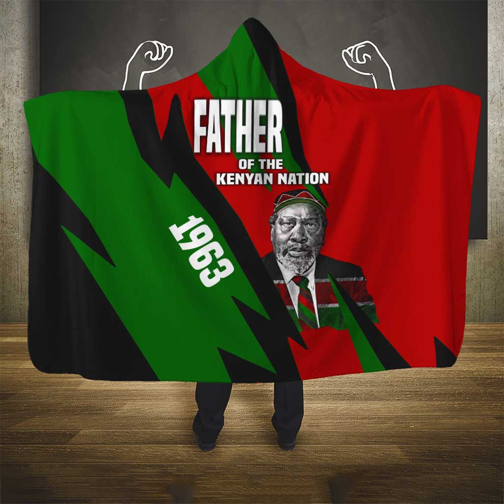 Jomo Kenyatta Hooded Blanket Patriotic Colors Design and Father of the Kenyan Nation Tribute - Wonder Print Shop