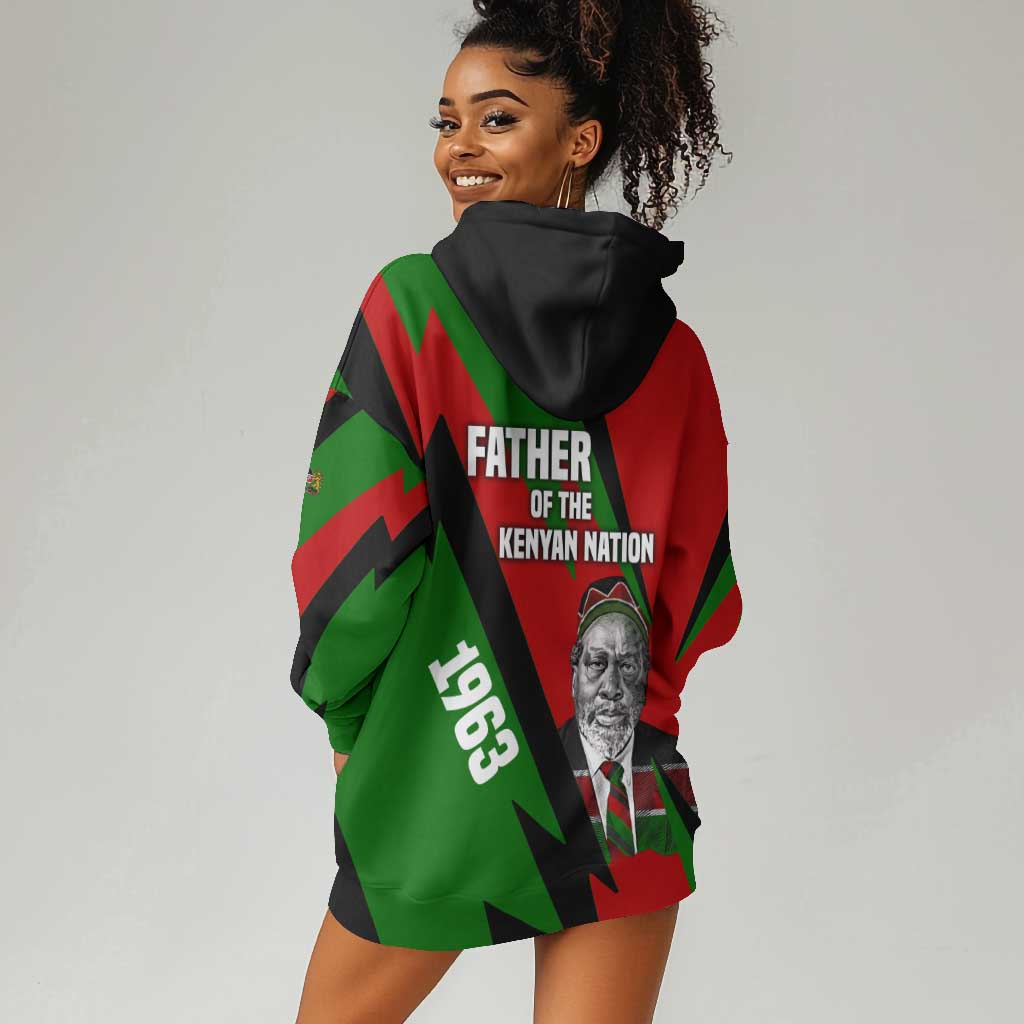 Jomo Kenyatta Hoodie Dress Patriotic Colors Design and Father of the Kenyan Nation Tribute - Wonder Print Shop